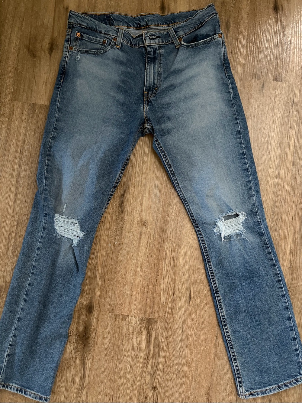 Levi 511’s Men's Blue Straight Ripped Jeans